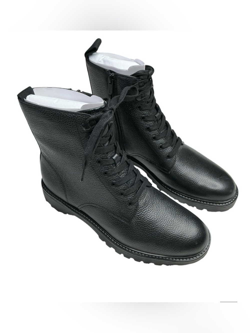Vince Dominic Black Textured Leather Boots Men's Size 9 NWT/Box